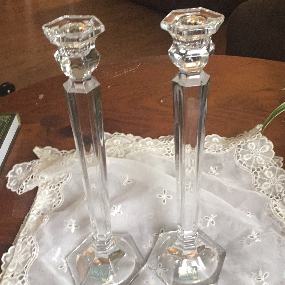 Mikasa Crystal Candlesticks - one pair